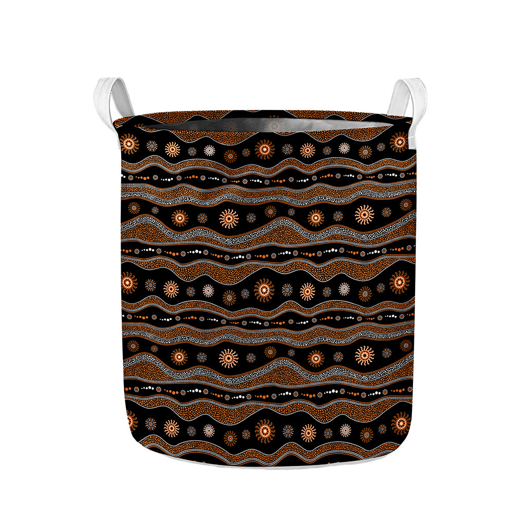 Australian Aboriginal Art Pattern Print Collapsible Laundry Basket