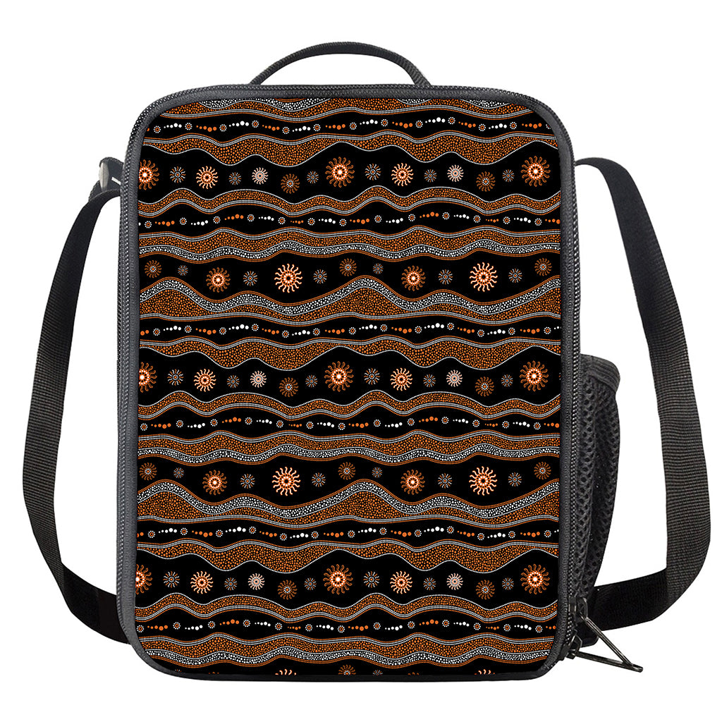 Australian Aboriginal Art Pattern Print Crossbody Lunch Bag