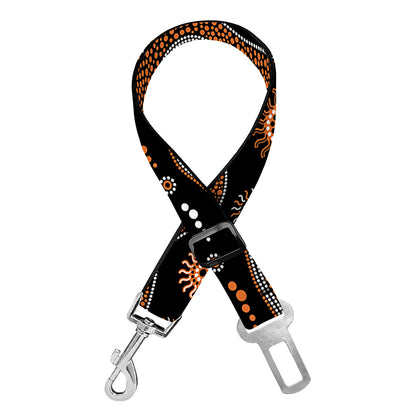 Australian Aboriginal Art Pattern Print Dog Seat Belt