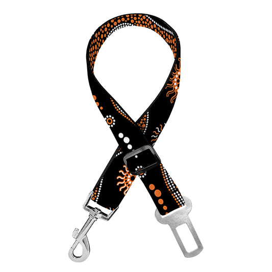 Australian Aboriginal Art Pattern Print Dog Seat Belt