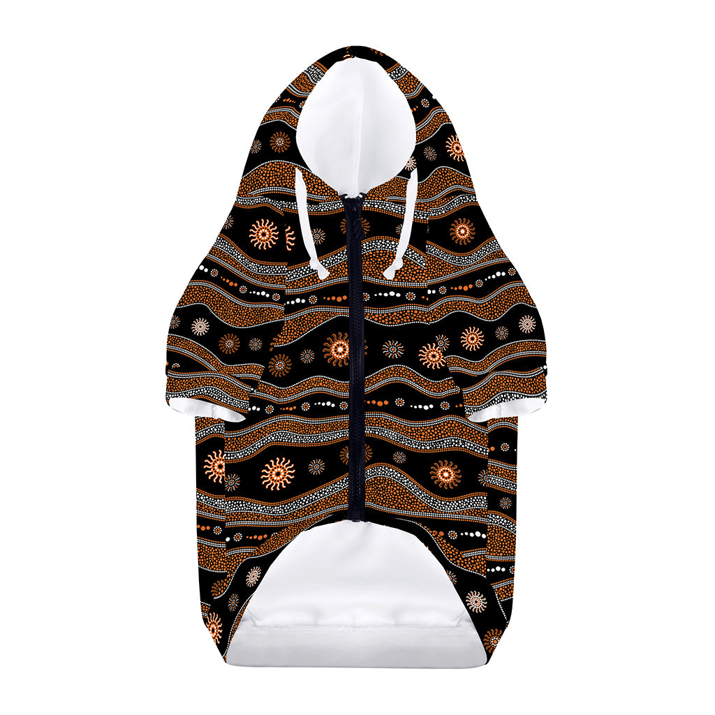 Australian Aboriginal Art Pattern Print Dog Zip Up Hoodie
