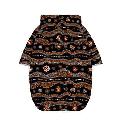 Australian Aboriginal Art Pattern Print Dog Zip Up Hoodie