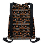 Australian Aboriginal Art Pattern Print Drawstring Backpack