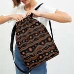 Australian Aboriginal Art Pattern Print Drawstring Backpack