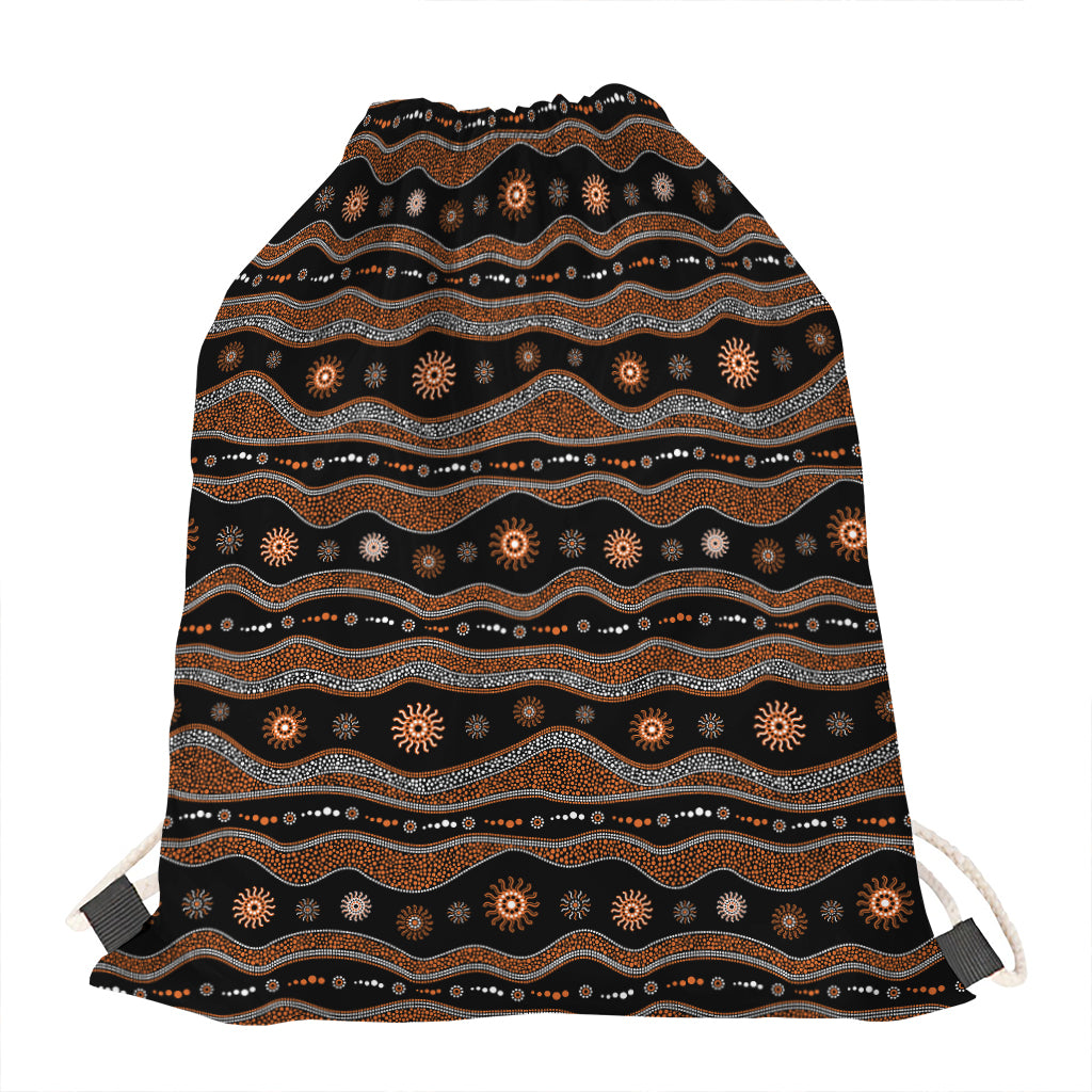 Australian Aboriginal Art Pattern Print Drawstring Bag