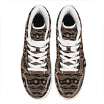 Australian Aboriginal Art Pattern Print High Top Leather Sneakers