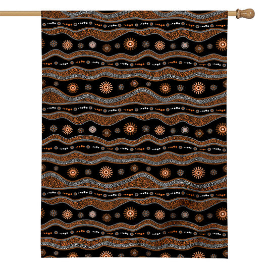Australian Aboriginal Art Pattern Print House Flag