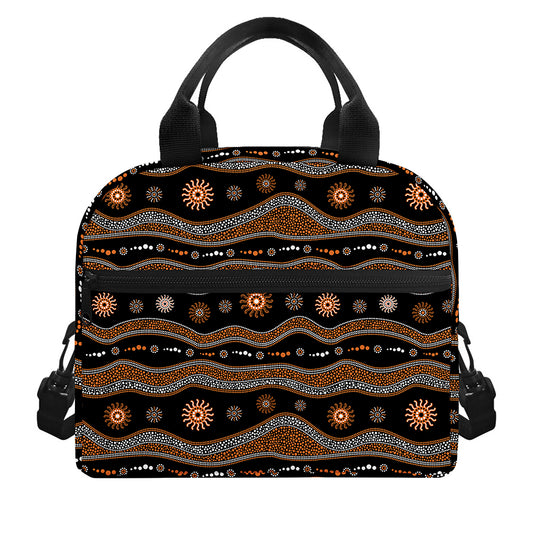 Australian Aboriginal Art Pattern Print Insulated Lunch Bag