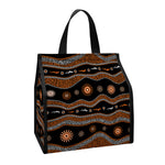 Australian Aboriginal Art Pattern Print Insulated Lunch Tote