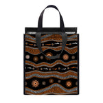 Australian Aboriginal Art Pattern Print Insulated Lunch Tote