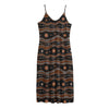 Australian Aboriginal Art Pattern Print Jersey Midi Cami Dress