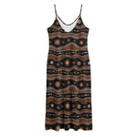 Australian Aboriginal Art Pattern Print Jersey Midi Cami Dress