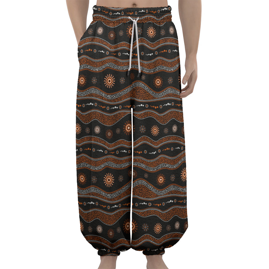 Australian Aboriginal Art Pattern Print Lantern Pants