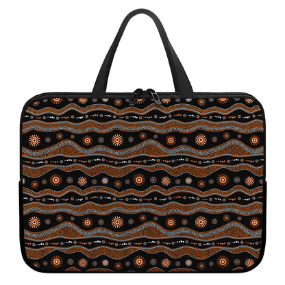 Australian Aboriginal Art Pattern Print Laptop Sleeve With Handle