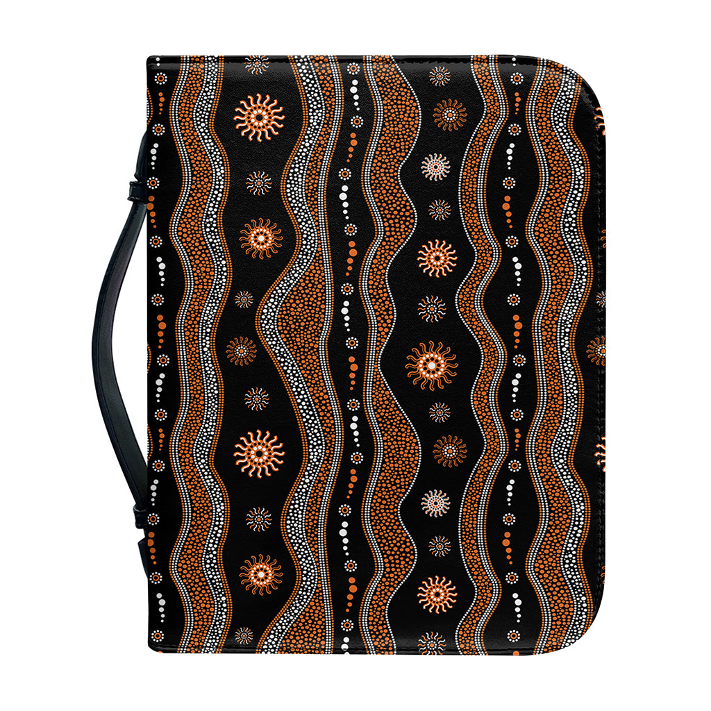 Australian Aboriginal Art Pattern Print Leather Bible Cover