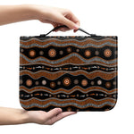 Australian Aboriginal Art Pattern Print Leather Bible Cover