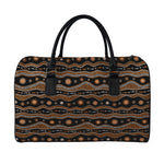 Australian Aboriginal Art Pattern Print Leather Duffle Bag