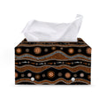Australian Aboriginal Art Pattern Print Leather Tissue Box Cover