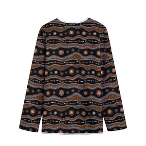 Australian Aboriginal Art Pattern Print Long Sleeve Short Coat