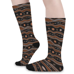 Australian Aboriginal Art Pattern Print Long Socks