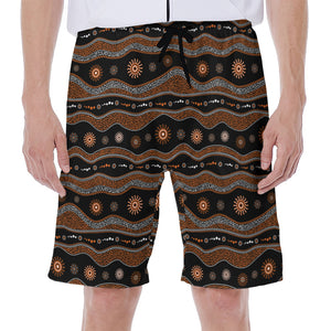 Australian Aboriginal Art Pattern Print Men's Beach Shorts