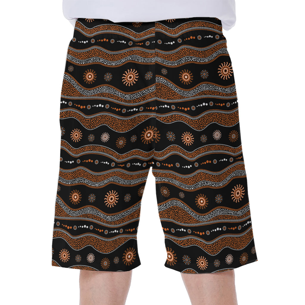 Australian Aboriginal Art Pattern Print Men's Beach Shorts