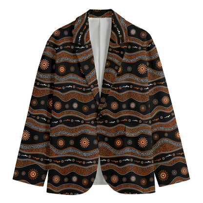 Australian Aboriginal Art Pattern Print Men's Blazer