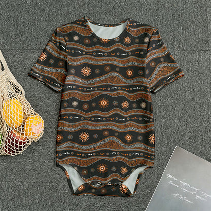 Australian Aboriginal Art Pattern Print Men's Bodysuit