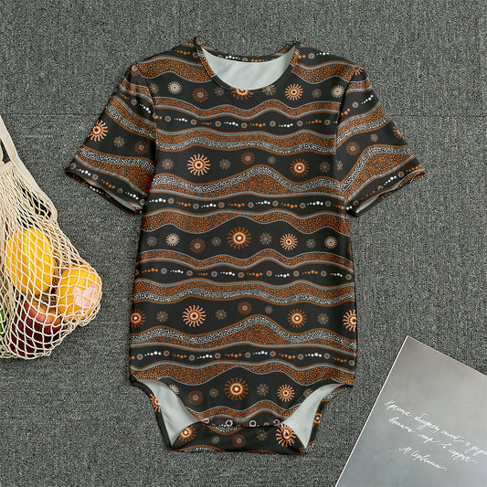 Australian Aboriginal Art Pattern Print Men's Bodysuit