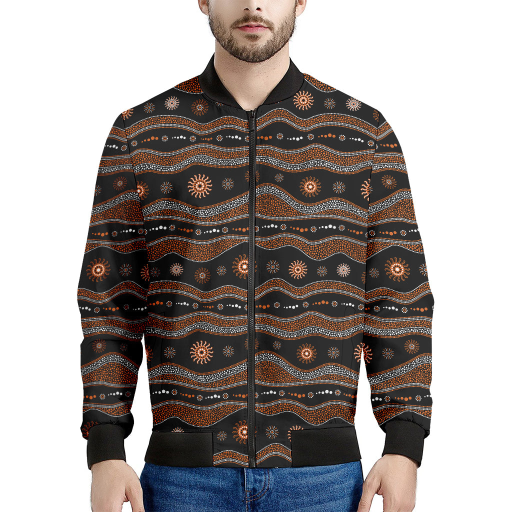 Australian Aboriginal Art Pattern Print Men's Bomber Jacket