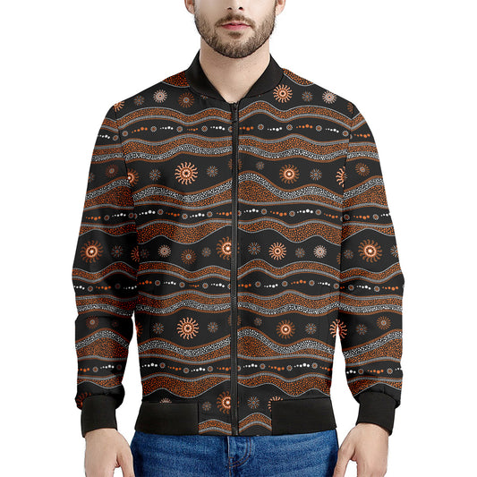 Australian Aboriginal Art Pattern Print Men's Bomber Jacket