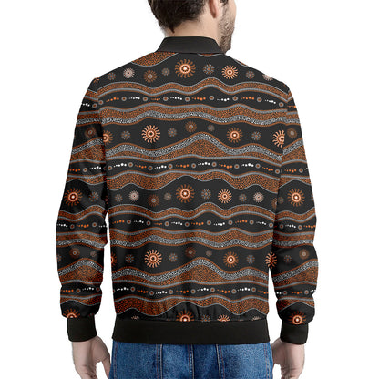 Australian Aboriginal Art Pattern Print Men's Bomber Jacket