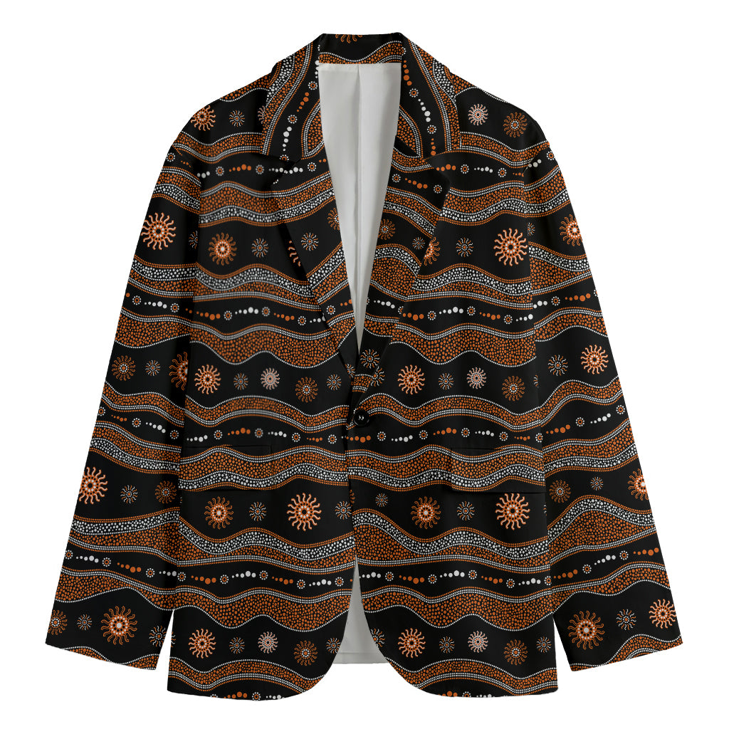 Australian Aboriginal Art Pattern Print Men's Cotton Blazer