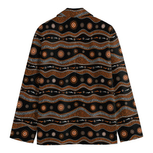 Australian Aboriginal Art Pattern Print Men's Cotton Blazer