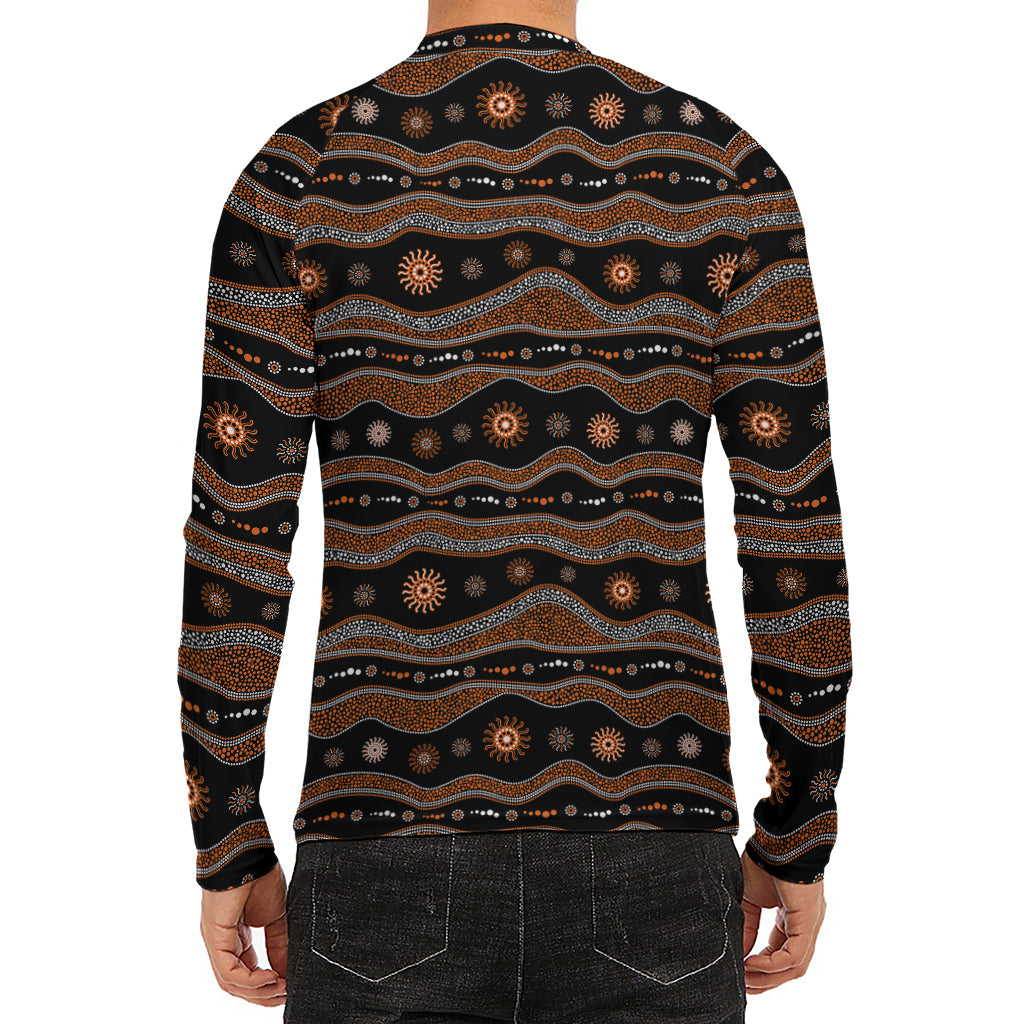 Australian Aboriginal Art Pattern Print Men's Long Sleeve Rash Guard ...