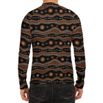 Australian Aboriginal Art Pattern Print Men's Long Sleeve Rash Guard