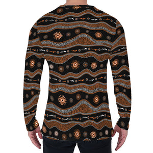 Australian Aboriginal Art Pattern Print Men's Long Sleeve T-Shirt