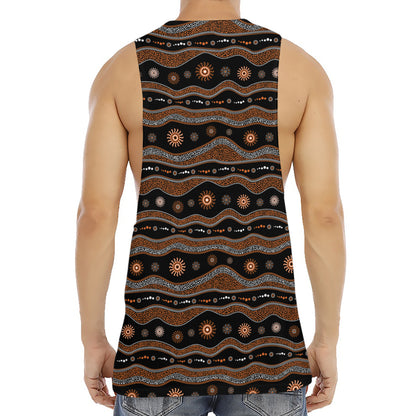 Australian Aboriginal Art Pattern Print Men's Muscle Tank Top