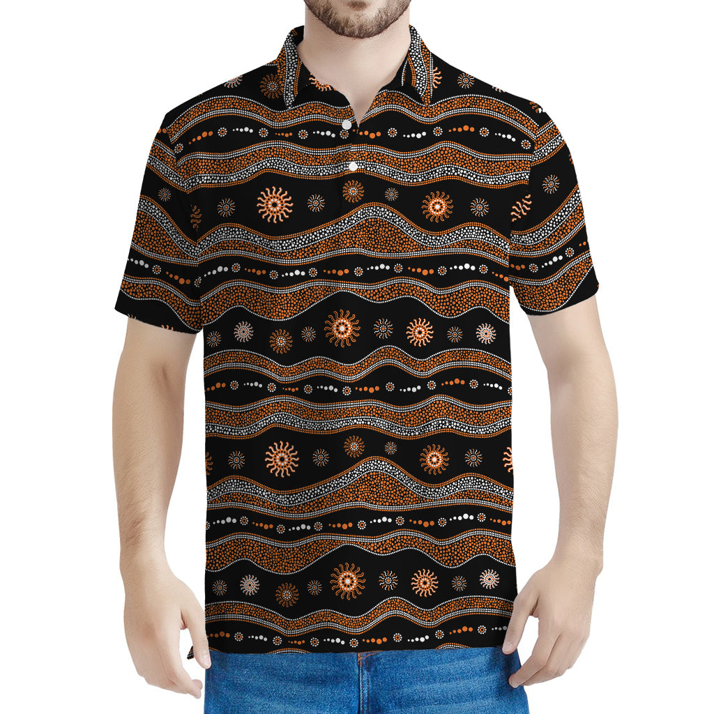 Australian Aboriginal Art Pattern Print Men's Polo Shirt