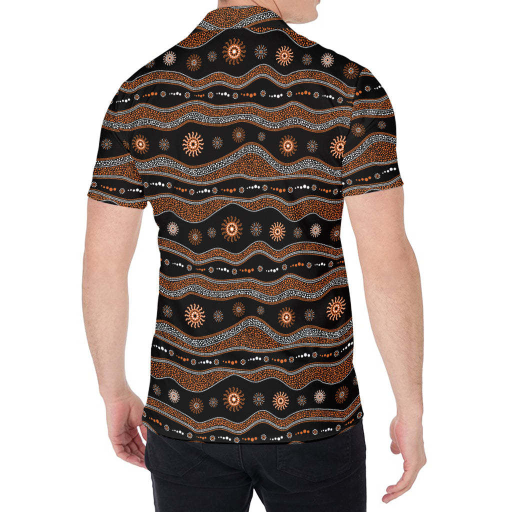 Australian Aboriginal Art Pattern Print Men's Shirt