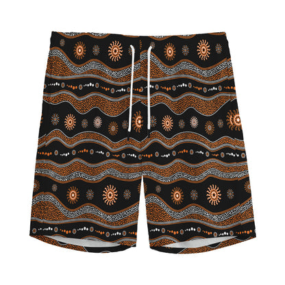 Australian Aboriginal Art Pattern Print Men's Sports Shorts