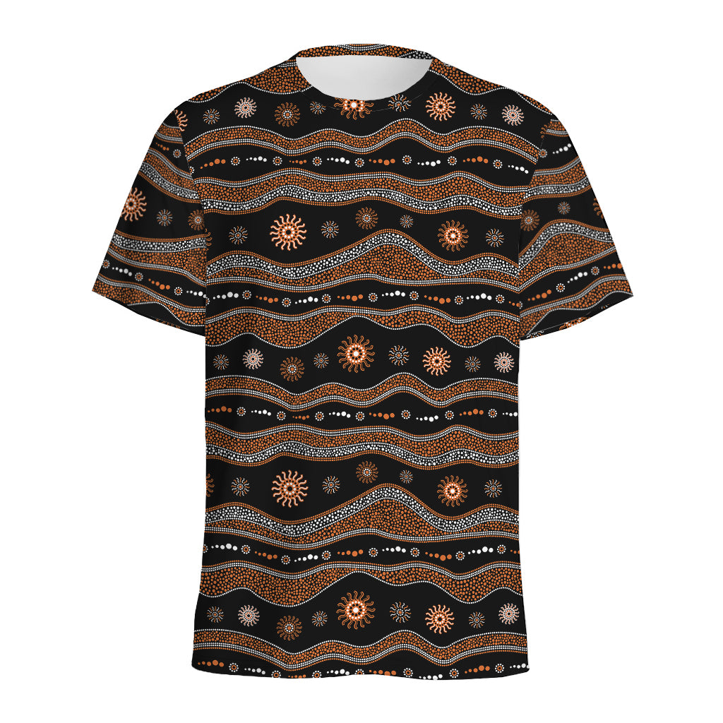 Australian Aboriginal Art Pattern Print Men's Sports T-Shirt