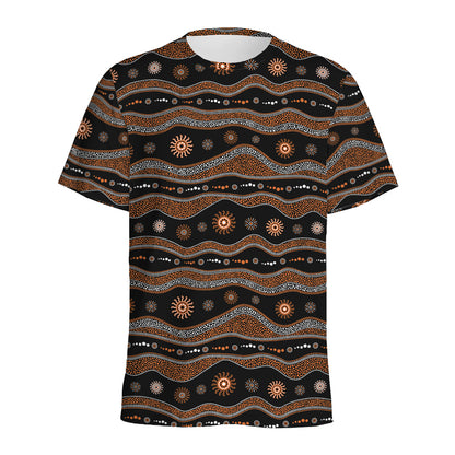 Australian Aboriginal Art Pattern Print Men's Sports T-Shirt