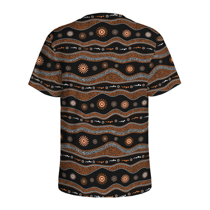 Australian Aboriginal Art Pattern Print Men's Sports T-Shirt