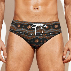 Australian Aboriginal Art Pattern Print Men's Swim Briefs