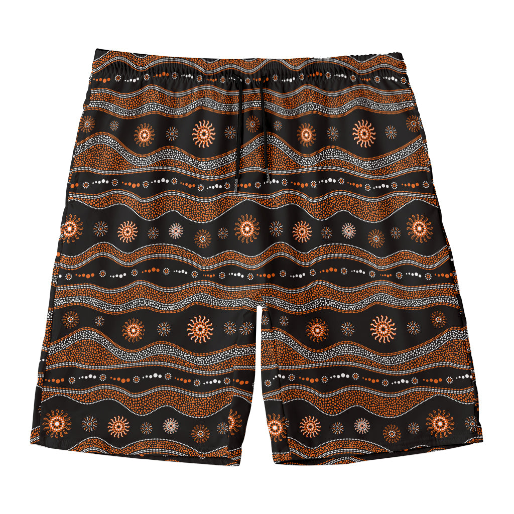 Australian Aboriginal Art Pattern Print Men's Swim Trunks