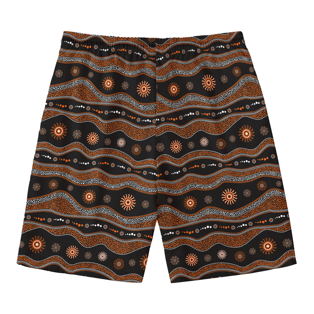 Australian Aboriginal Art Pattern Print Men's Swim Trunks