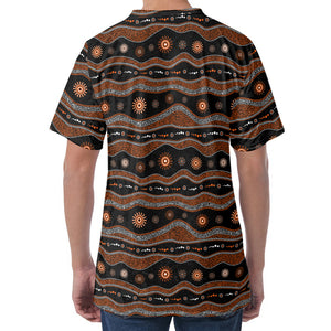 Australian Aboriginal Art Pattern Print Men's Velvet T-Shirt