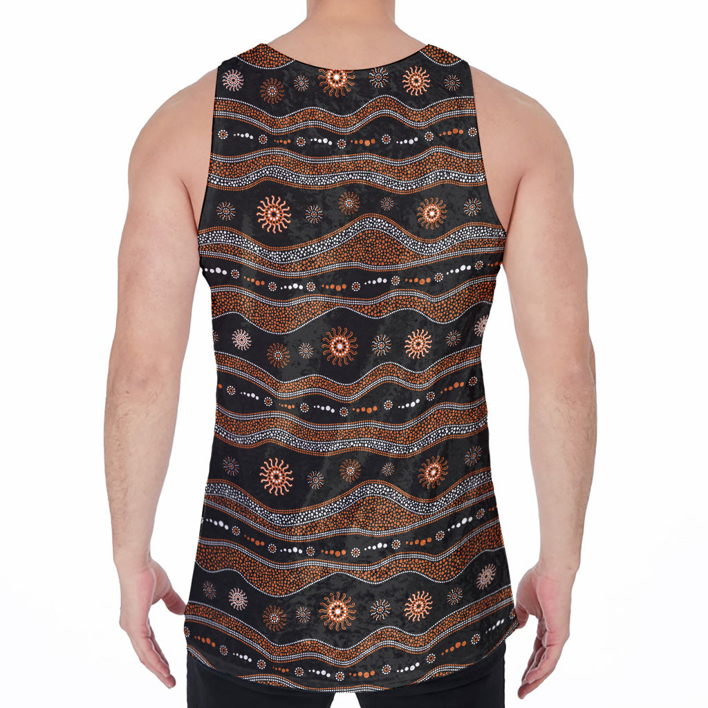 Australian Aboriginal Art Pattern Print Men's Velvet Tank Top