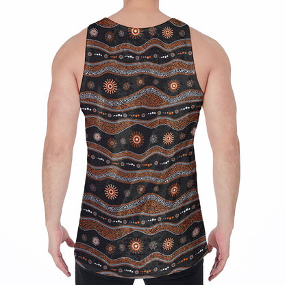 Australian Aboriginal Art Pattern Print Men's Velvet Tank Top